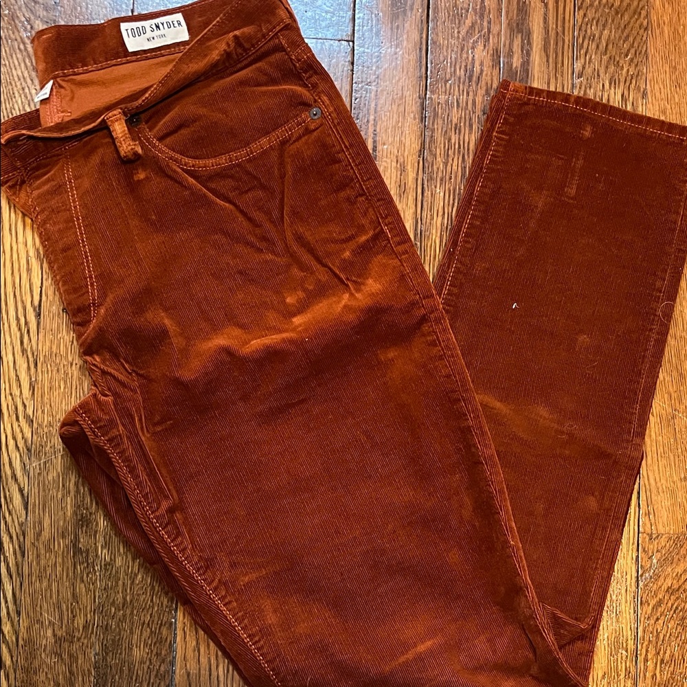 Todd Snyder Burnt Orange Corduroy Trousers